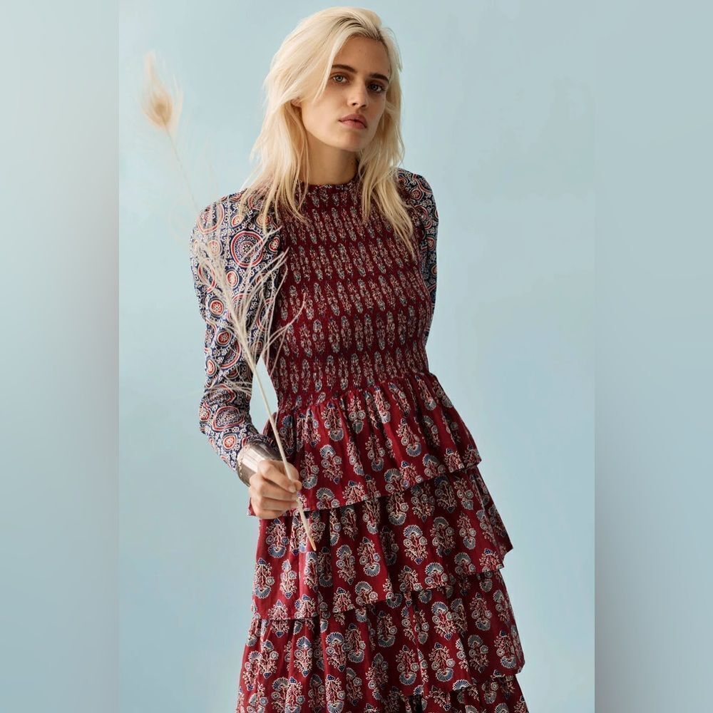 Alix of Bohemia Shelby Mulberry Ruffle Dress sz M $1,320 - Picture 3 of 4